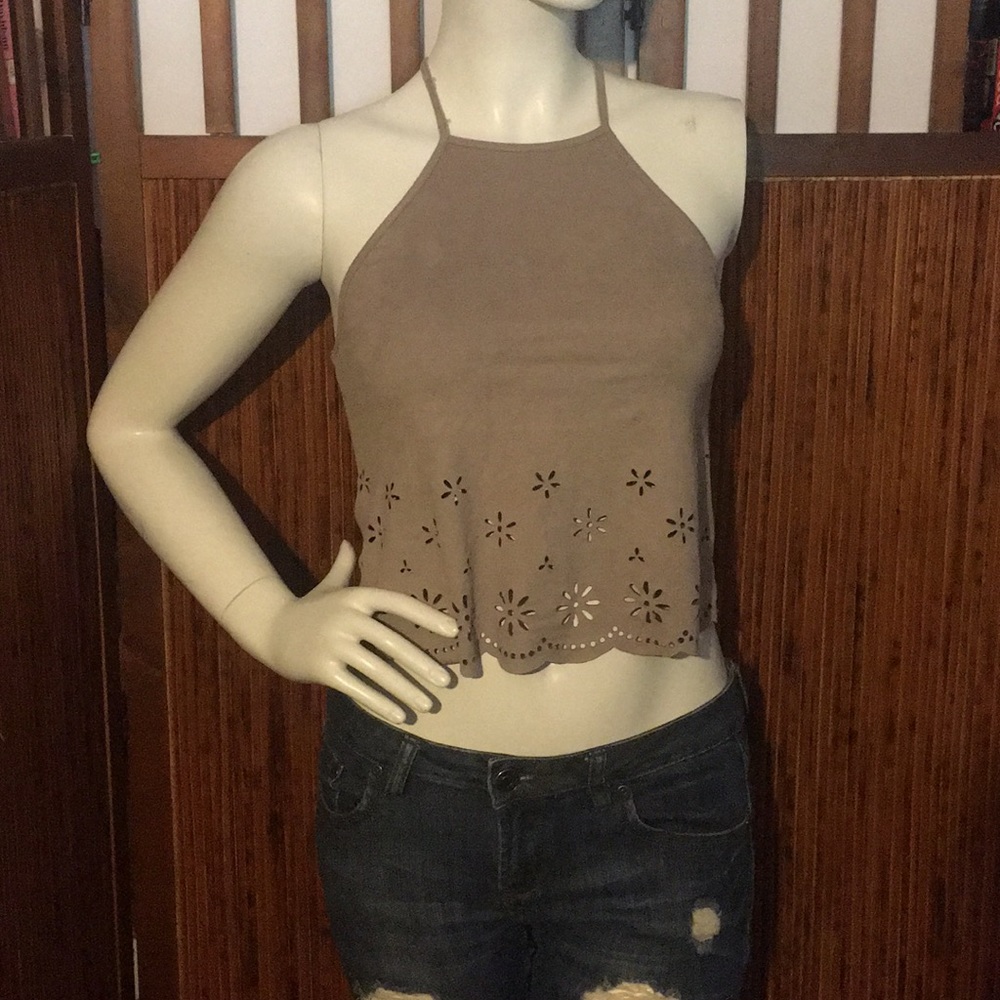Wet Seal Taupe Grey Halter Top